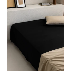 Madame Coco Manon Tek Kişilik %100 Pamuk Ranforce Lastiksiz Çarşaf - Siyah