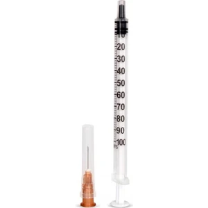1 ml 3 Parça 26G 0.45X13MM Iğneli Insülin Enjektörü (50 Adet)