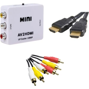 Rca To HDMI Çevirici Adaptör+ Rca Kablo + HDMI Kablo