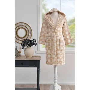 Shell Plaid Kadife Şal Yaka Bornoz