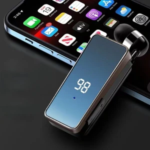 K67 Makaralı Bluetooth Kulaklık Yaka Klipsli 2 Telefon Bağlanır 20 Dakikada Şarj Olur LCD Şarj Göstergesi