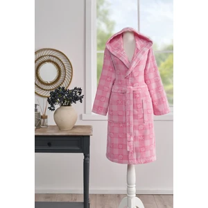 Shell Plaid Kadife Şal Yaka Bornoz