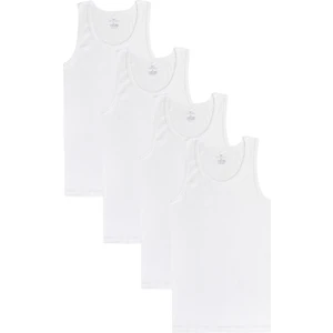 Steve Wolls Erkek Beyaz 4’lü Askılı Bambu Atlet - 33402