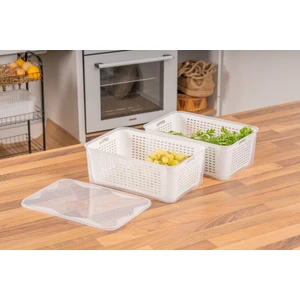 Süzgeçli Organizer Buzdolabı Düzenleyici ve Taze Ürün Saklama Kabı 4 Lü Set 5 Lt