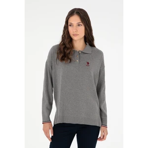U.S. Polo Assn. Kadın Gri Melanj Kazak /Triko 50297091-VR086