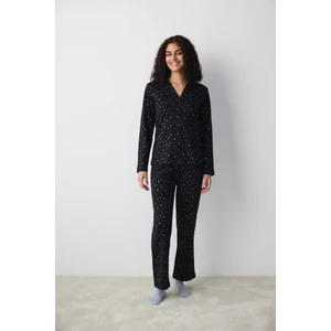 Dark Sky Siyah Gömlek Pantolon Pijama Takımı