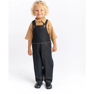 Yandan Cepli Kot Salopet 2-7 Yaş Siyah