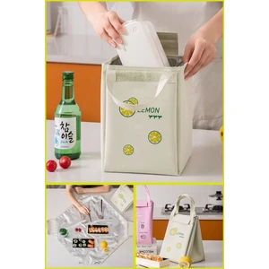 Kamp Ofis Yemek Çantası Piknik Örtüsü Limon Yeşili 24 * 18 cm