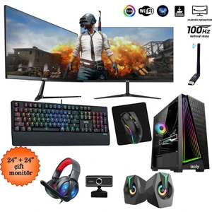 Twitch i5-10400F 16GB 512GB M.2 NVMe RX550 4GB 24"+24" Oyuncu Masaüstü Bilgisayarı
