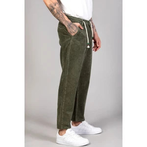  Erkek Haki Baggy Fit Rahat Kalıp Kadife Pantolon