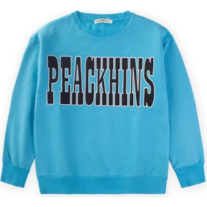 Peackhıns Nakışlı Sweatshirt 9-14 Yaş Mavi