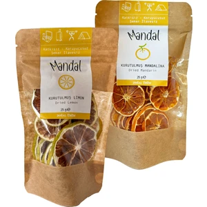 Kurutulmuş Mandalina, Limon Dilimleri Kurutulmuş Meyve Kurusu Dilimleri 50 gr