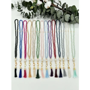 10 Adet Hediyelik Püsküllü Plastik Inci 99'lu Namaz Tesbihi ( Mevlit-Sünnet-Hac-Umre)