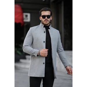 Mero Life Erkek Yeni Sezon Açık Gri Kaşe Kaban