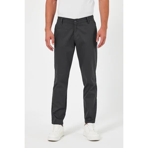 TheSeason Erkek Antrasit Gabardin Pamuklu Keten Slim Fit Yan Cep Esnek Chino Pantolon