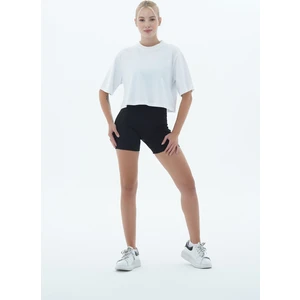 George Phoenix Pure Comfort - Beyaz Rahat Kesim %100 Pamuklu Basic Crop Tişört