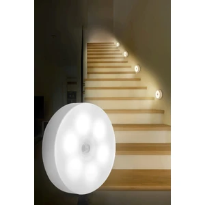 8 Ledli Beyaz Renk Hareket Sensörlü USB Şarjlı LED Işık Lamba Dolap Içi Koridor Type-C 3 Adet