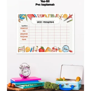 Okul Ders Programı Planlayıcı Yaz-Sil Pvc Poster 21X30 cm