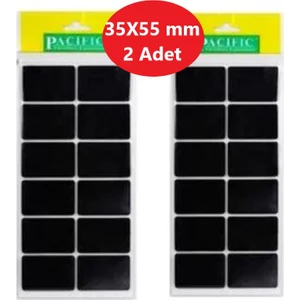 Zemin Koruyucu 35X55 mm Siyah Keçe, Ses ve Çizik Önleyici Siyah Mobilya Keçesi 2 Adet