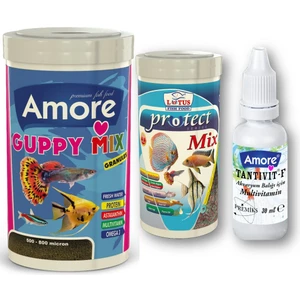 Moli Guppy Granules 250 ml Protect Mix 100 ml Balık Yemi Multivitamin