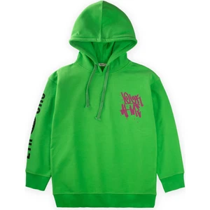 Look Fresh Baskılı Kapşonlu Sweatshirt 9-14 Yaş Yeşil