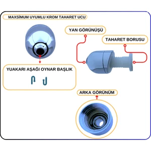 311463YP1TE Vitra-Taharet Ucu Fıskiye Ayarlı Krom (TK17°)