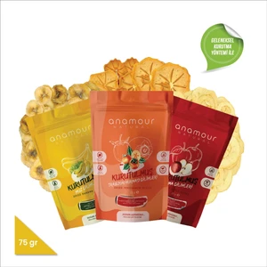 Anamour Natural Keyif Mini Paketi (Şeker Ilavesiz) - Hurma - Muz - Elma Kurusu - 3'lü Paket Kuru Meyve 75G