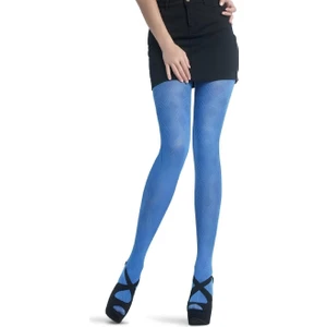 Intive Lingerie Penti Nicole 220 Den Kobalt Mavi Tensel Pamuklu Triko Desenli Çorap