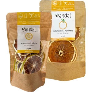 Kurutulmuş Portakal, Limon Dilimleri Kurutulmuş Meyve Kurusu Dilimleri 50 gr