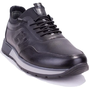 DMA08-1041 Siyah Ortopedik Günlük Erkek Deri Ayakkabı