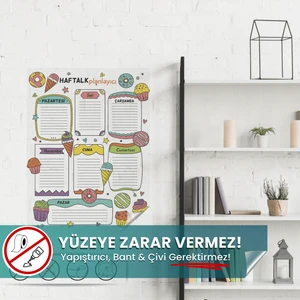 Pi Papers Renkli Haftalık Planlayıcı, Yazılıp Silinebilir Akıllı Kağıt, Sihirli Kağıt, Duvar Planlayıcı