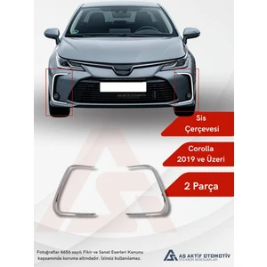 Toyota Corolla Sd Sis Farı Çerçevesi 2 Parça 2019 ve Üzeri Krom Paslanmaz Çelik