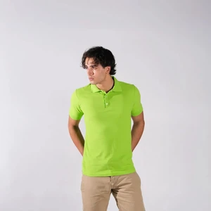BafacoTekstil Pamuklu Açık Yeşil Polo Yaka T-Shirt Erkek / Kadın