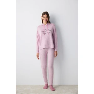 Maybe Later Kapüşonlu Lila Sweatshirt