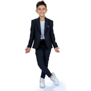 Tarz Çocuk Erkek Çocuk Gofre Ceket Pantolon Tişört Spor Takım Elbise