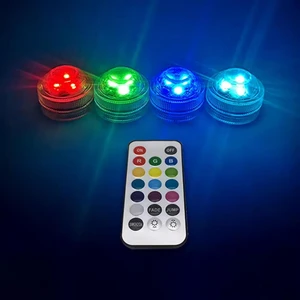 Dora Led Sualtı Kumandalı - Pilli Rgb Nargile LED Işığı Su Geçirmez 4led+1kumanda