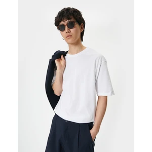 Basic Oversize Tişört Bisiklet Yaka Kısa Kollu