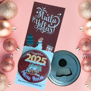 Yılbaşı Hediyesi Açacaklı Buzdolabı Magneti ve Kitap Ayracı 02