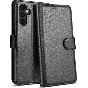MTK Moveteck Samsung Galaxy S24 Fe Kılıf 360 Tam Kaplar Deri Dokulu Kapaklı Cüzdanlı Standlı Kartvizitli Kapak