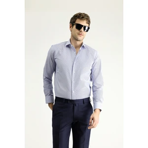 Uzun Kol Slim Fit Dar Kesim Non Iron Klasik Desenli Pamuklu Gömlek