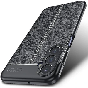 M.TK Moveteck Samsung Galaxy S24 Fe Kılıf Kamera Çıkıntılı Deri Görünümlü Yumuşak Mat Silikon Soft Premium Kapak