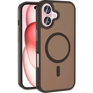 Rona Store iPhone 16 Plus Kılıf Magsafe Şarj Özellikli Mat Arka Yüzey Zore Sio Kapak-Rose Gold