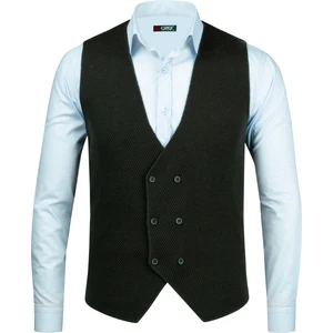 Çizgi Triko Erkek Düğmeli Spor / Regular Kalıp Triko Örme Kolsuz Yelek - 5013LS