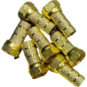5 Adet Gold/sarı F Konnektör Standart 18 mm Anten Kablosu Jakı