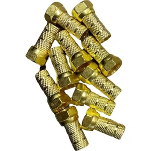 20 Adet Gold-Sarı F Konnektör Anten Kablosu Fiş Standart 18 mm