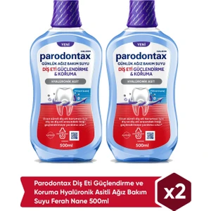 Diş Eti Güçlendirme ve Koruma Hyalüronik Asitli Ağız Bakım Suyu Ferah Nane 500 ml X2