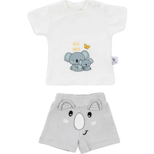Hero Kısa Kol Desenli Bebek T-Shirt & Nakışlı Şort Seti Koala