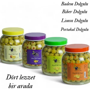 Dolgulu Zeytin 4'lü Tadım Paketi Süzme Ağırlık 1 kg x 4 Adet Cam Pet
