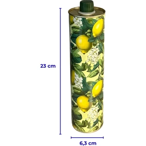 Home Dekoratif 750 ml Kapaklı Silindir Boş Zeytinyağı Tenekesi Limon