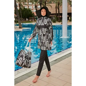 Desenli Tam Kapalı Tesettür Mayo R2412